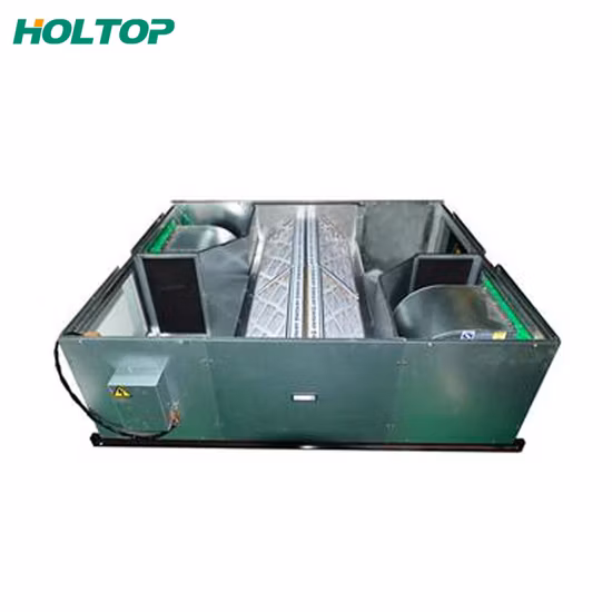 Holtop 2000 M3/H Flujo de aire Aire fresco Energía cero Materiales de construcción Recuperación de calor Ventilador Sistema de recuperación