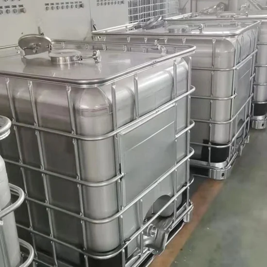 el tanque IBC del almacenamiento líquido químico de la comida del acero inoxidable 1000L 304 316L